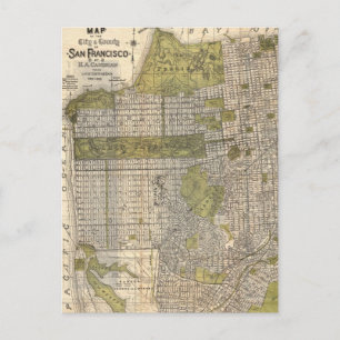 Carte Postale Vintage Map of San Francisco (1932)