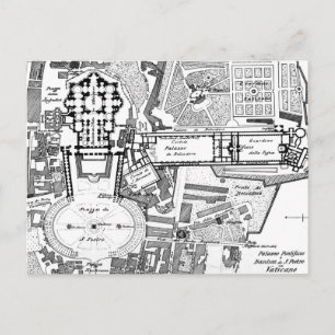 Carte Postale Vintage Map of the Vatican (1914)