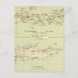 Carte Postale Vintage Map of The Virgin Islands