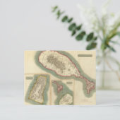 Carte Postale Vintage Map of Various Islands of the Caribbean (Debout devant)