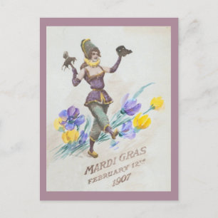Carte Postale Vintage Mardi Gras Pièce publicitaire