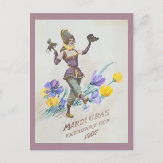 Carte Postale Vintage Mardi Gras Pièce publicitaire (Devant)