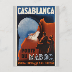 Carte Postale Vintage Maroc Casablanca Port Retro Voyage