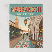 Carte Postale Vintage Marrakech Maroc Souk