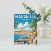 Carte Postale Vintage Marseille France Travel (Debout devant)
