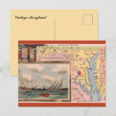 Carte Postale Vintage Maryland Map (Devant / Derrière)
