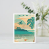 Carte postale vintage Maui Tropical Island Travel (Debout devant)