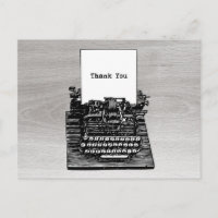 Carte postale vintage Merci de machine à écrire