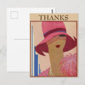 Carte postale vintage MERCI, modifier le texte (Devant / Derrière)