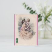 Carte Postale Vintage mère et fille (Debout devant)