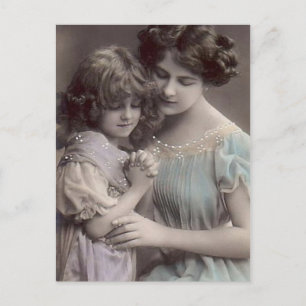 Carte Postale Vintage mère et fille