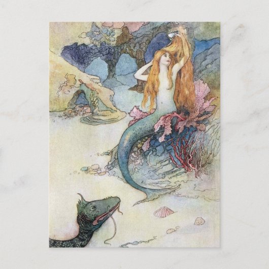 Carte postale vintage Mermaid (Devant)