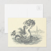 Carte postale vintage Mermaid (Devant / Derrière)
