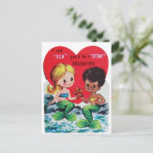 Carte Postale Vintage Mermaids Valentine (Debout devant)