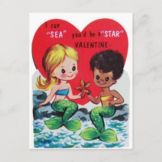 Carte Postale Vintage Mermaids Valentine (Devant)