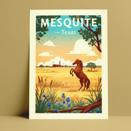 Carte Postale Vintage Mesquite Texas