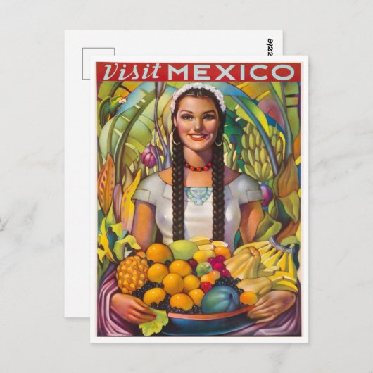 Carte Postale Vintage Mexico Fruit (Devant / Derrière)