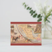 Carte Postale Vintage Mexico Map (Debout devant)