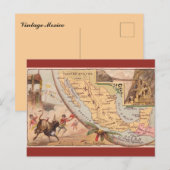 Carte Postale Vintage Mexico Map (Devant / Derrière)