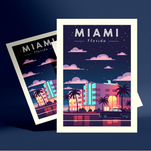 Carte Postale Vintage Miami