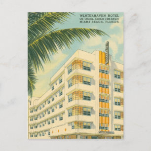 Carte Postale Vintage Miami Art Déco Travel