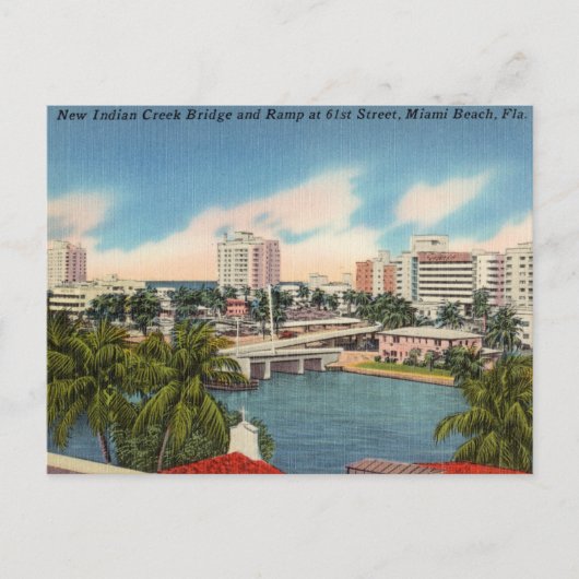 Carte Postale Vintage Miami Beach, Floride (Devant)