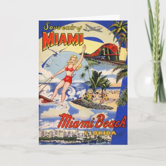 Carte postale vintage Miami Beach Floride Travel (Devant)