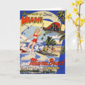 Carte postale vintage Miami Beach Floride Travel (Fleur jaune)