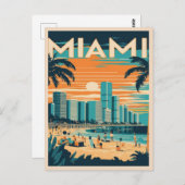 Carte Postale Vintage Miami Floride (Devant / Derrière)