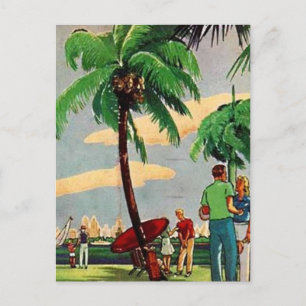 Carte Postale Vintage Miami, Floride, États-Unis -