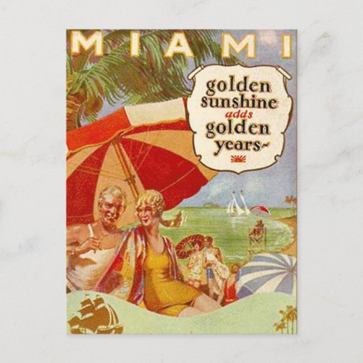 Carte Postale Vintage Miami, Floride, États-Unis - (Devant)