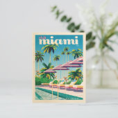 Carte postale vintage Miami Pool (Debout devant)