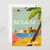 Carte postale vintage Miami Travel (Devant / Derrière)