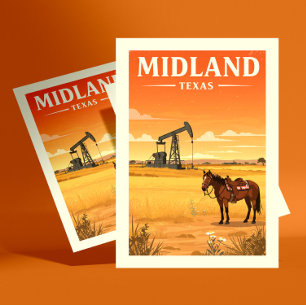 Carte Postale Vintage Midland Texas