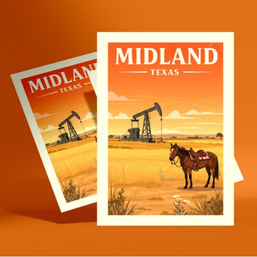 Carte Postale Vintage Midland Texas