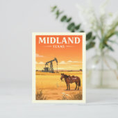 Carte Postale Vintage Midland Texas (Debout devant)