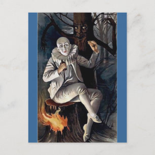 Carte Postale Vintage mime effrayant arbre de forêt noire
