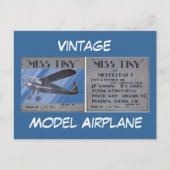 Carte postale - Vintage, Modèle d'avion (Devant)