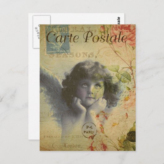 Carte postale Vintage moderne Angle collage (Devant / Derrière)