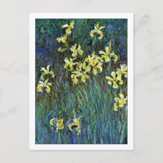 Carte Postale Vintage Monet Peinture Irises Jaunes (Devant)