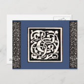 Carte Postale Vintage Monogram C Art Nouveau Letter (Devant / Derrière)