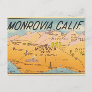 Carte Postale Vintage Monrovia Californie