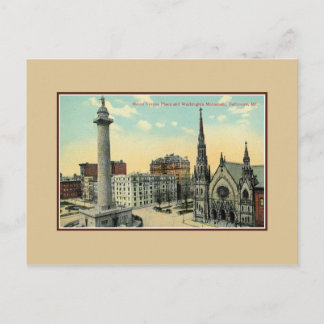 Carte Postale Vintage Mont Vernon Place Baltimore Maryland