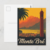 Carte Postale Vintage Monte Bré Travel (Devant / Derrière)