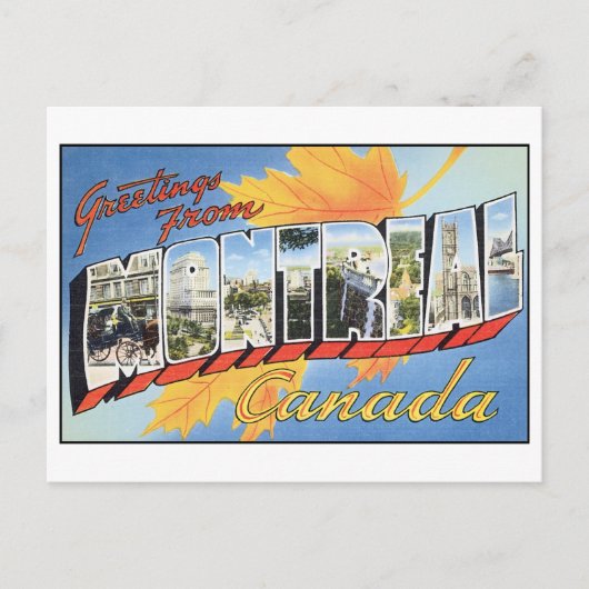 Carte postale vintage Montréal (Devant)