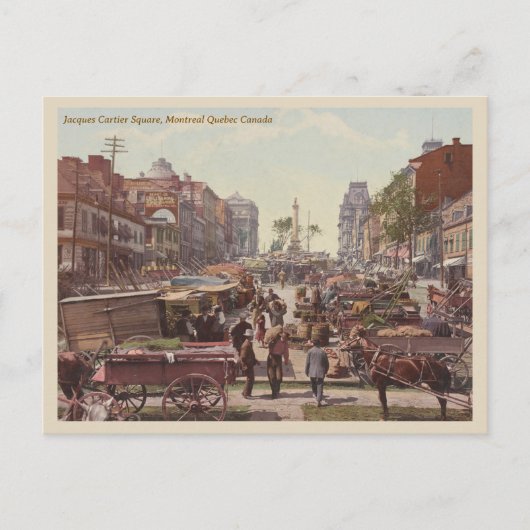 Carte Postale Vintage Montréal Québec Marché Canada (Devant)