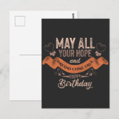 Carte Postale Vintage Motivational Happy birthday wishes (Devant / Derrière)