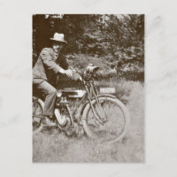 Vintage motorcycle c1920s sepia postcard