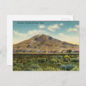Carte Postale Vintage, Mountain Franklin, El Paso, Texas (Devant / Derrière)