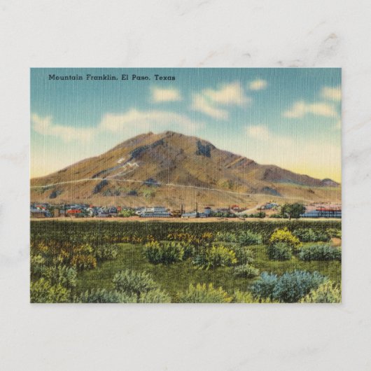 Carte Postale Vintage, Mountain Franklin, El Paso, Texas (Devant)